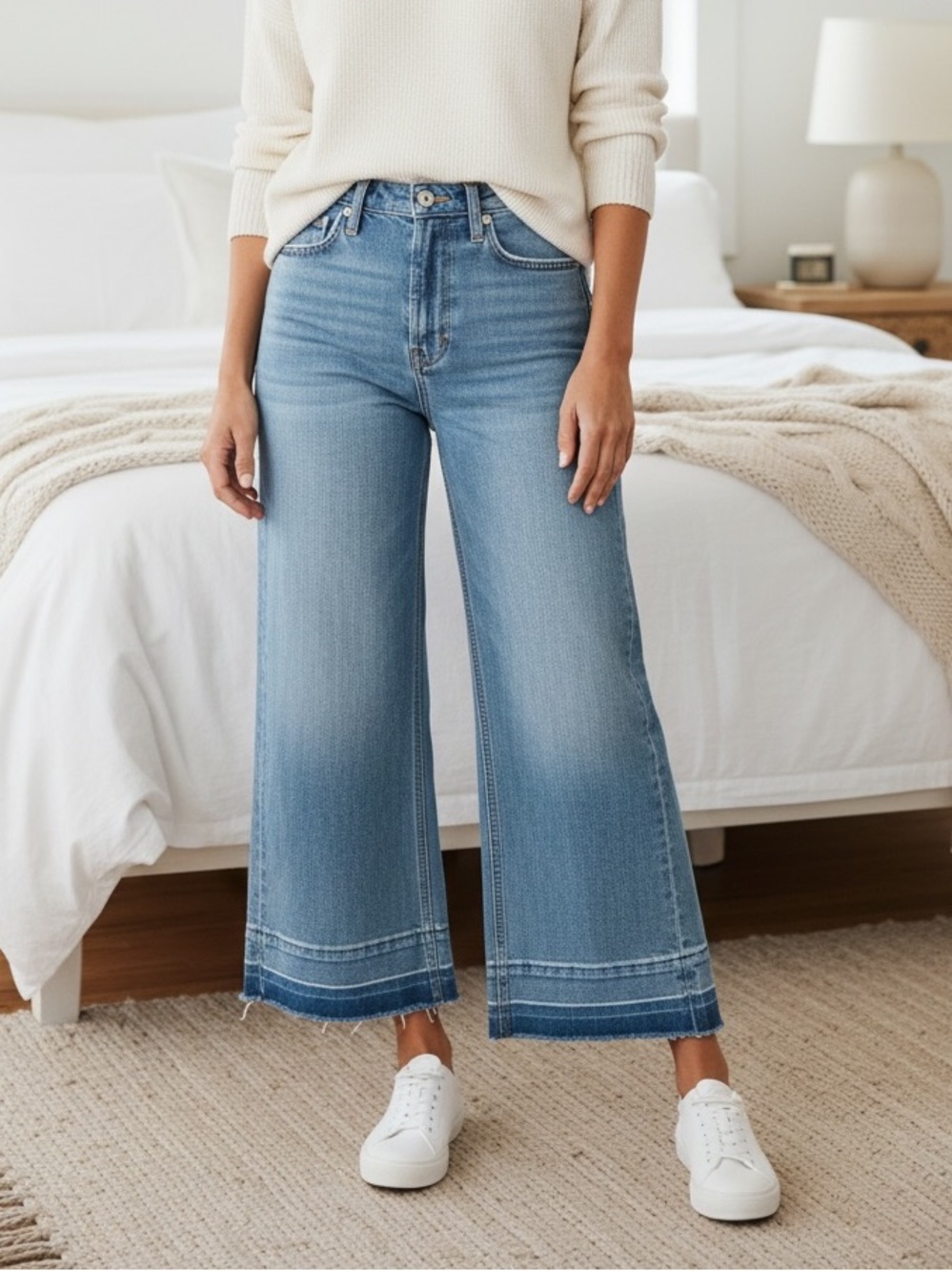 GAP High Rise Wide Leg Crop Jeans
